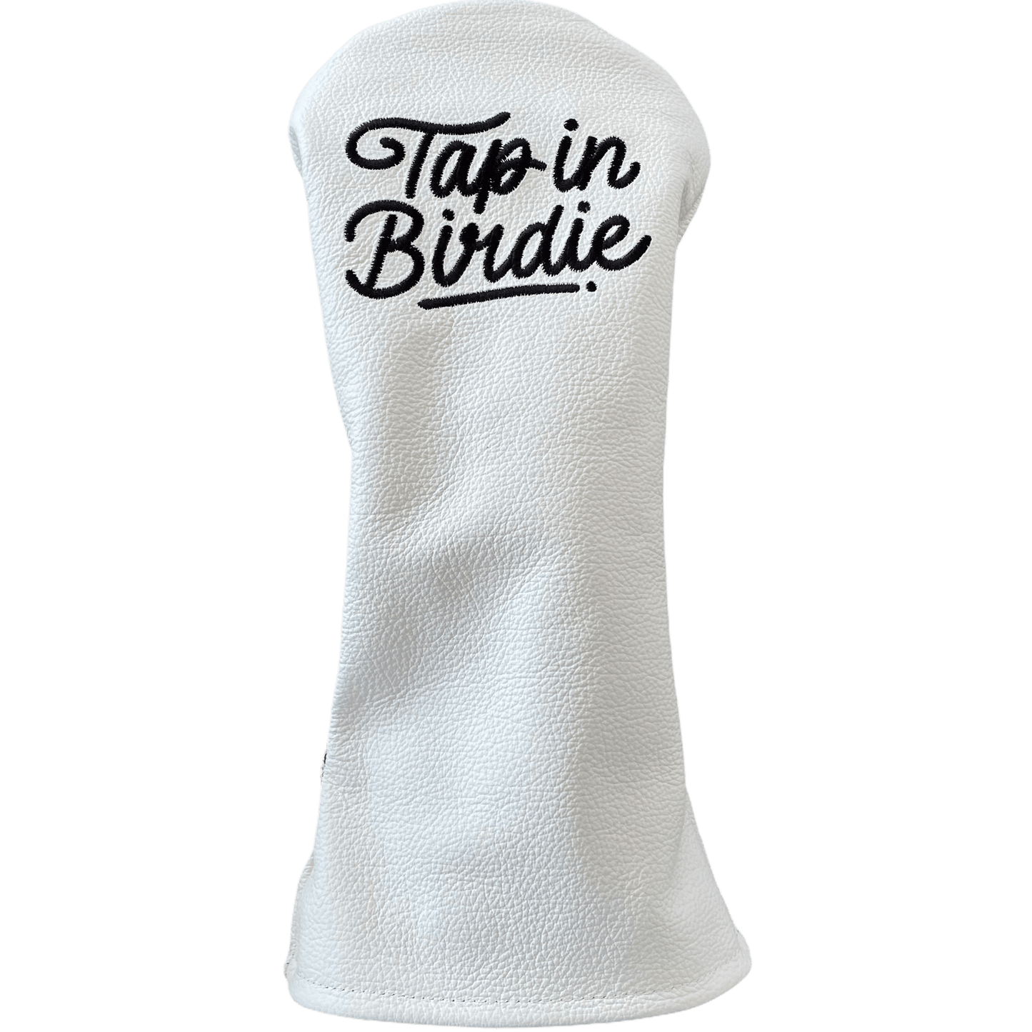 Tap in Birdie - White Driver Headcover in leather